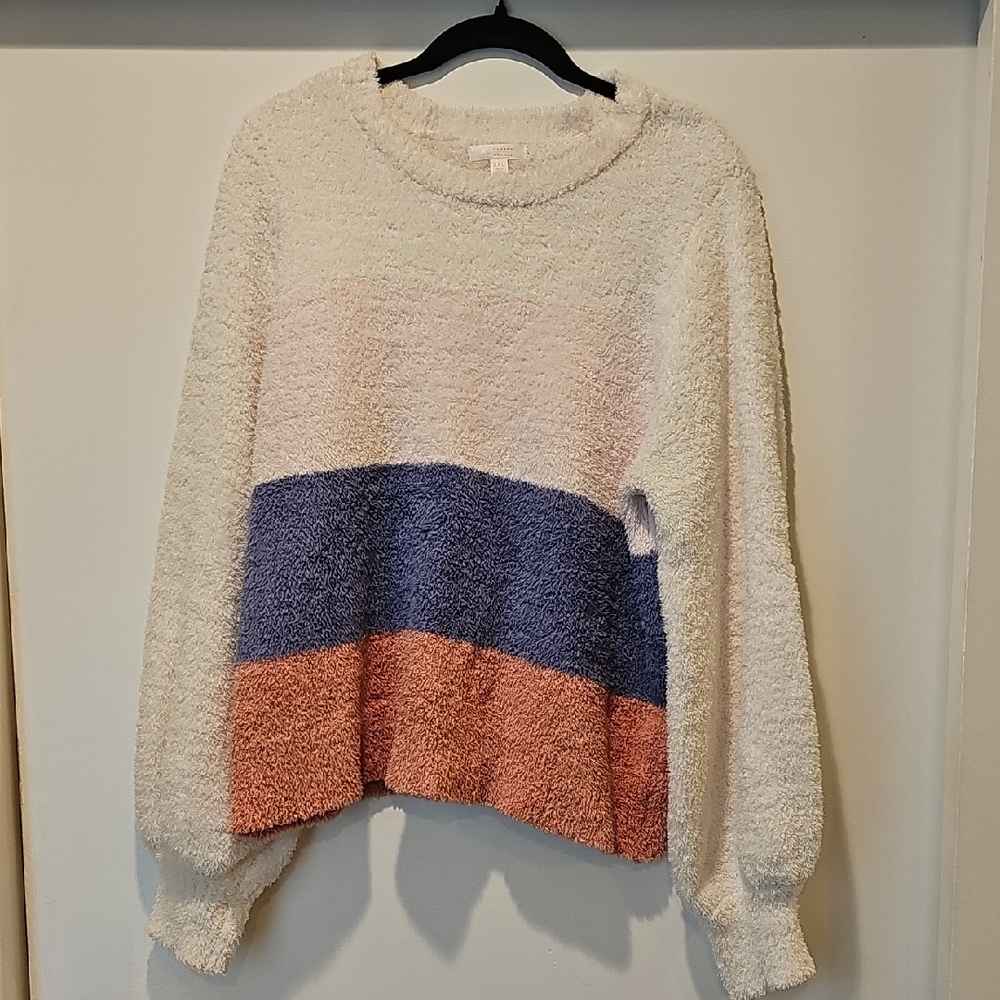 LC Lauren Conrad Women's Colorblock Sweater - Cream, Blue, Pink